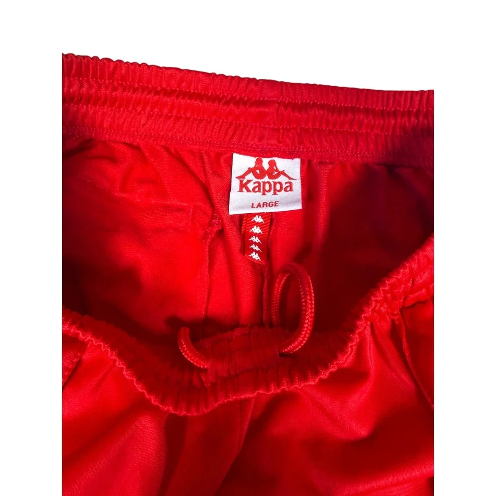 Kappa Mens Red Track Pants Large Omini Logo Straight Leg Athletic Sweatpants L - Picture 3 of 4